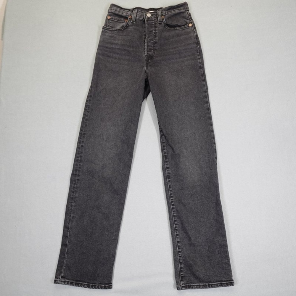 Levi's Jeans Women 27 Black Ribcage Straight High Rise Denim Casual Classic
